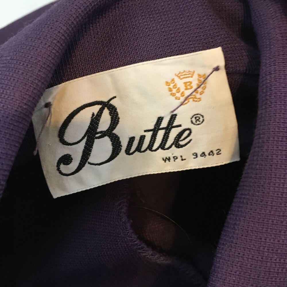 Butte Vintage 70s 80s Womens Plum Purple Knit Sheath Shift Dress, 36 bust - Picture 8 of 8